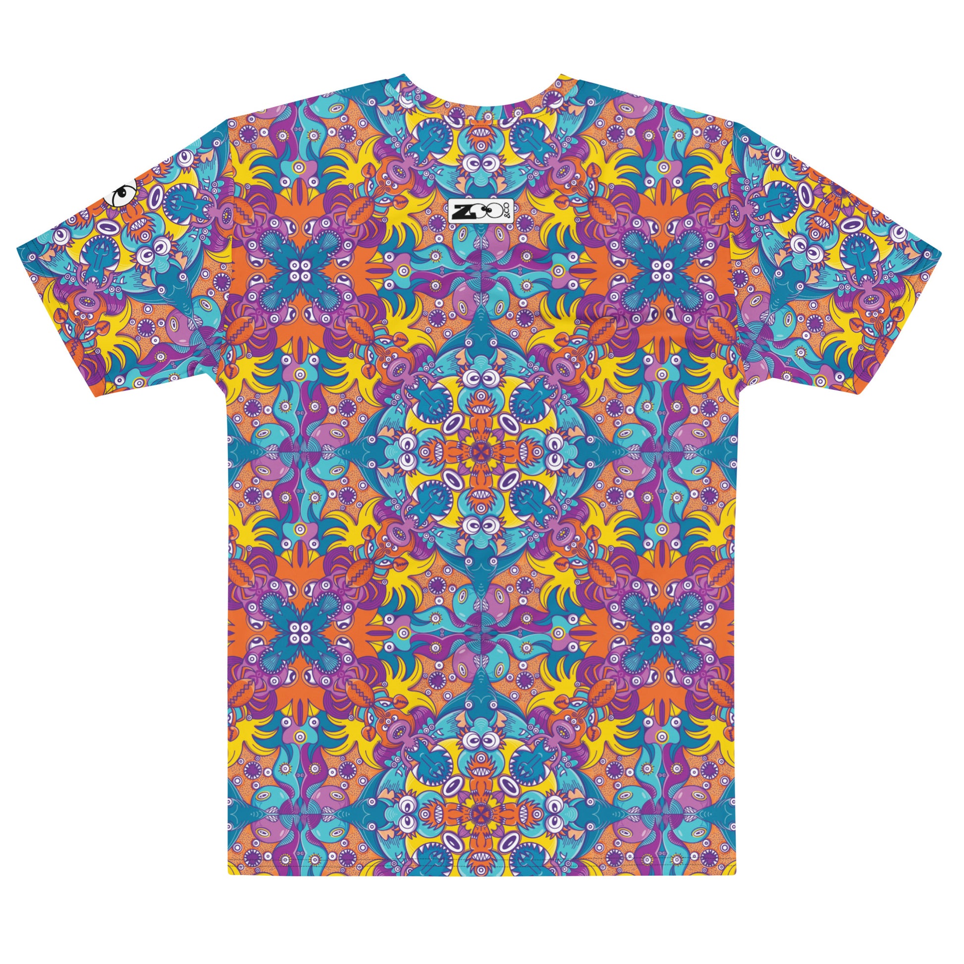 Ocean Doodle Delight Men’s Cotton T-shirt. Back view