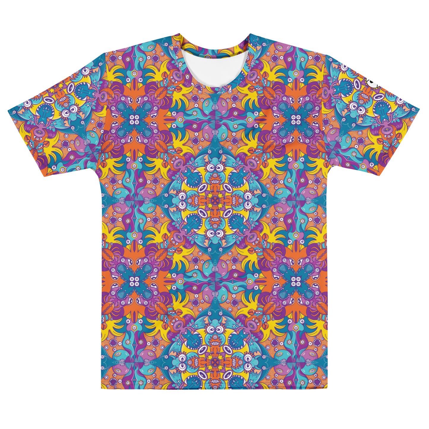 Ocean Doodle Delight Men’s Cotton T-shirt. Front view