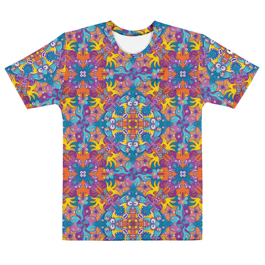 Ocean Doodle Delight Men’s Cotton T-shirt. Front view