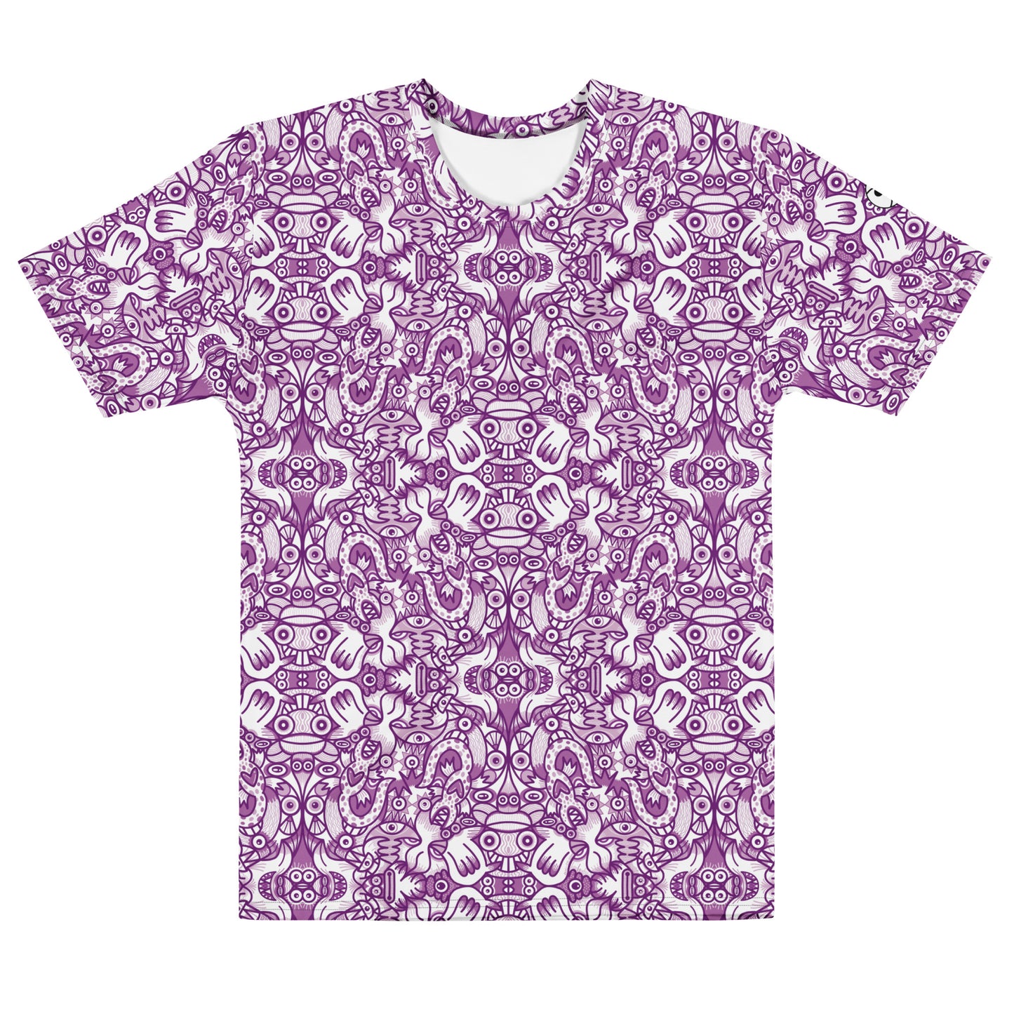 Mesmerizing Purple Doodle Fantasy – Men’s Cotton All-over Print T-Shirt. Front view