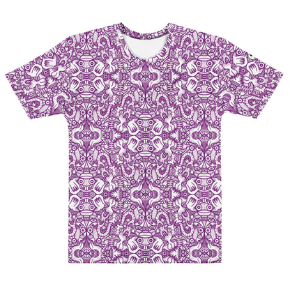 Mesmerizing Purple Doodle Fantasy – Men’s Cotton All-over Print T-Shirt. Front view