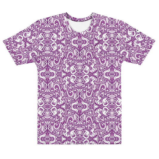 Mesmerizing Purple Doodle Fantasy – Men’s Cotton All-over Print T-Shirt. Front view
