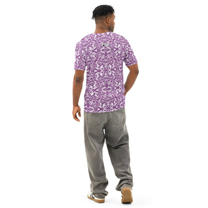 Mesmerizing Purple Doodle Fantasy – Men’s Cotton All-over Print T-Shirt. Lifestyle