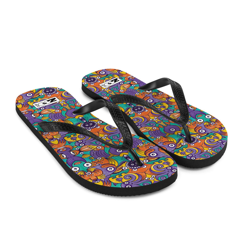 Dive into Whimsical Waters: An Undersea Odyssey - Flip-Flops. Overview