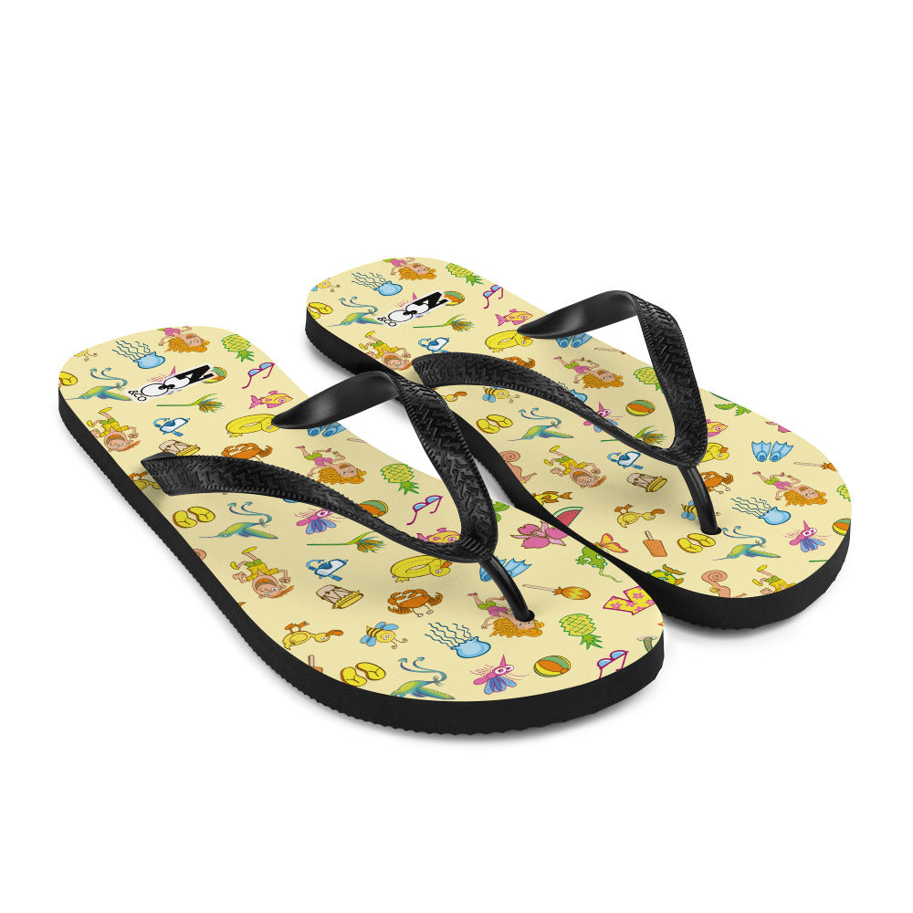 Enjoy happy summer pattern design Flip-Flops. Overview