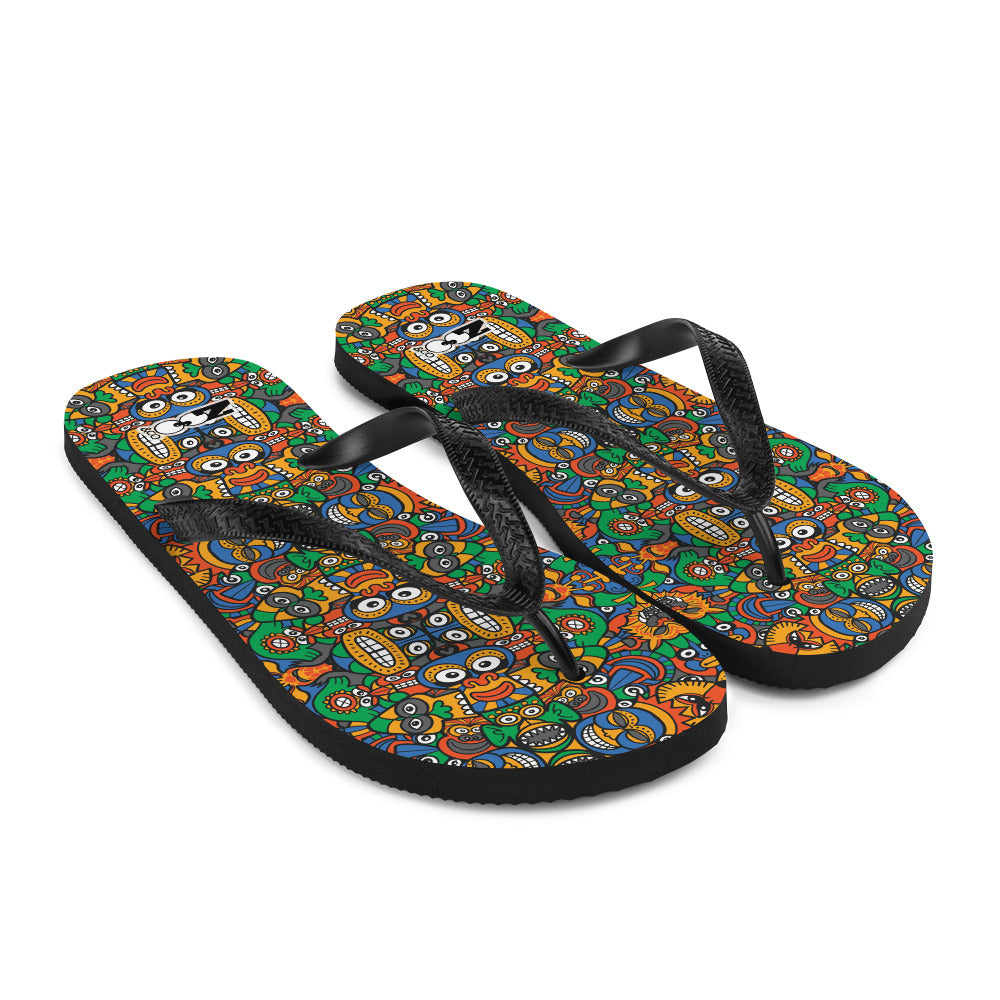 Fantastic African masks festival Flip-Flops. Overview