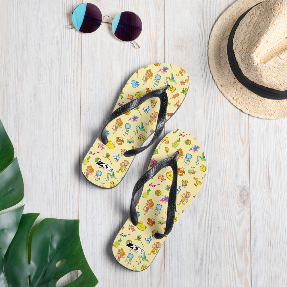 Enjoy happy summer pattern design Flip-Flops. Lifestyle