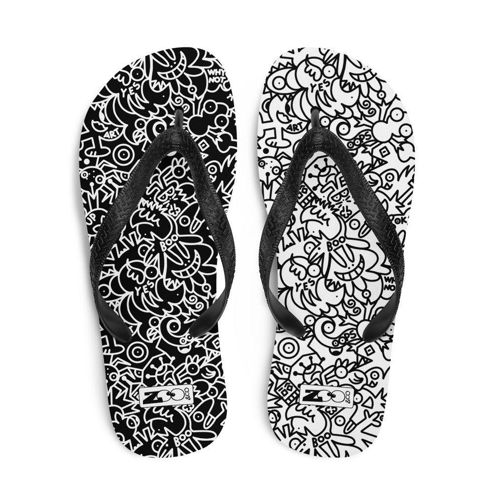The Playful Power of Great Doodles for Bold People Flip-Flops. Top view