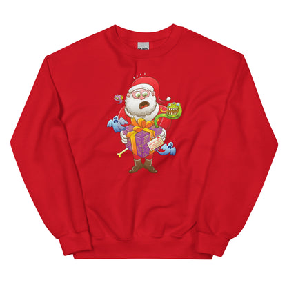 Creepy Christmas gift for Santa - Unisex Sweatshirt. Red. Front view