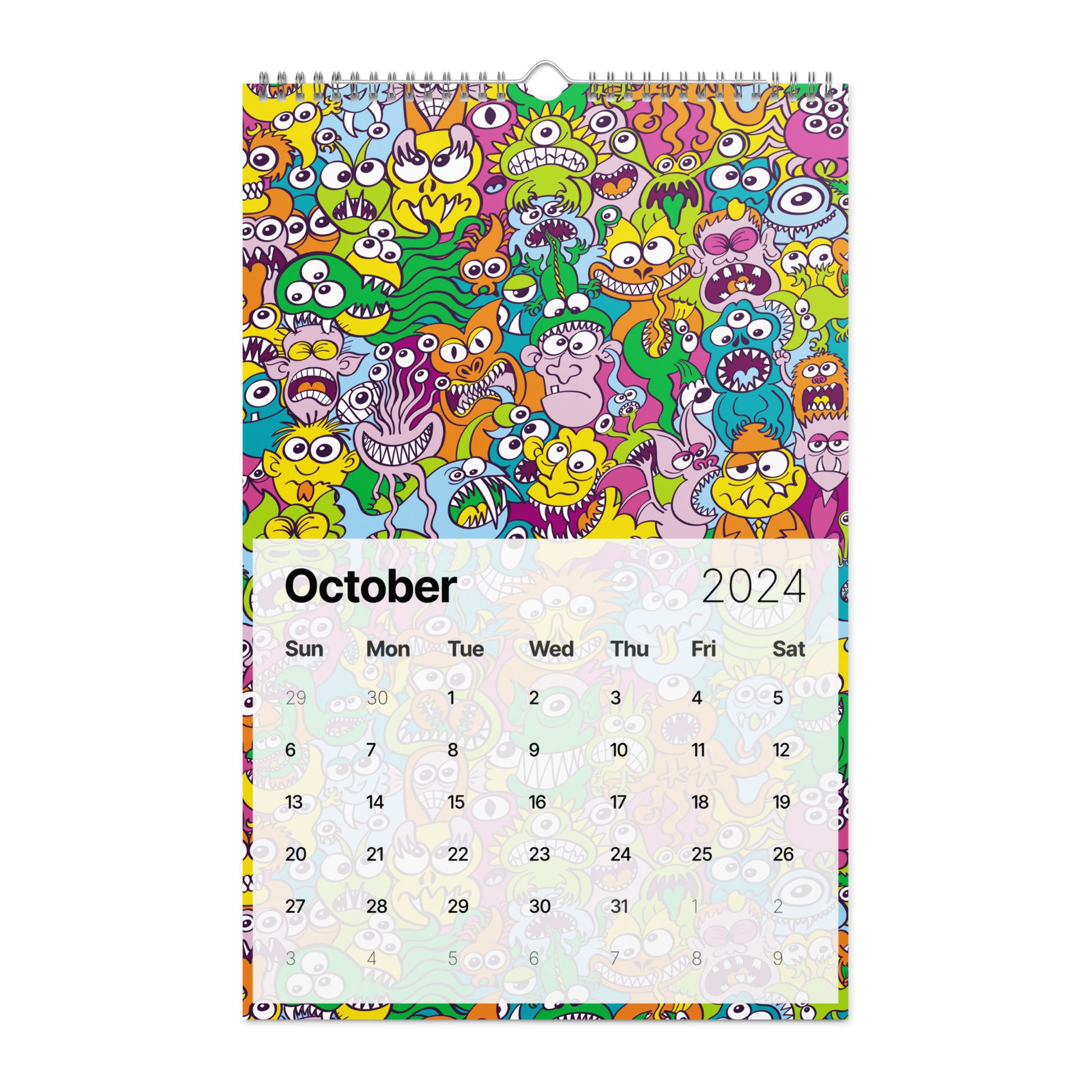 Zoo&co’s Doodle Art Wall calendar (2024). 11 x 17. October