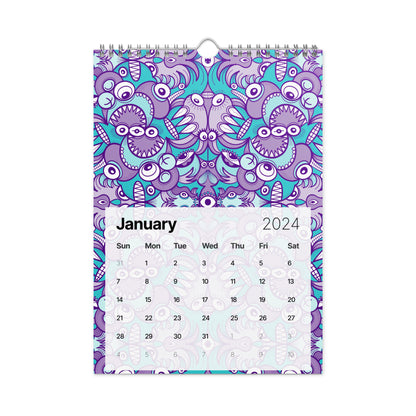 Zoo&co’s Doodle Art Wall calendar (2024). 8.26 x 11.69. January