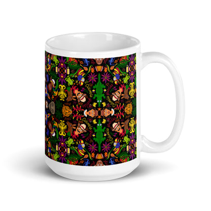 Colombia, the charm of a magical country White glossy mug. 15 oz. Handle on right