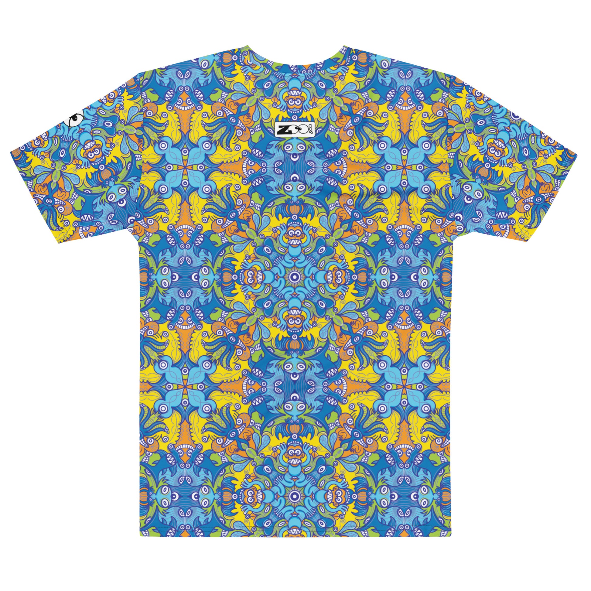 Wise Monkeys, Chaos to Mandala – Men’s Cotton All-over print T-Shirt. Back view