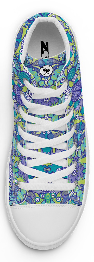 Women's high top canvas shoes All-over printed with Once upon a time in an ocean full of life by Zoo&co