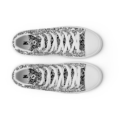 The Playful Power of Great Doodles for Bold People - Women’s high top canvas shoes. Top view