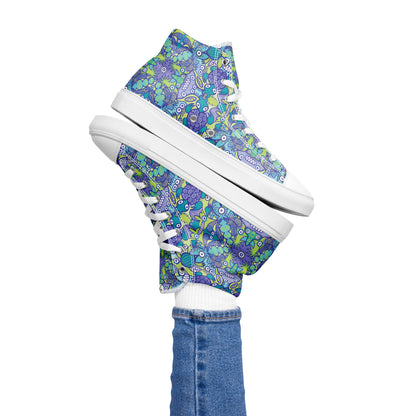 Once upon a time in an ocean full of life Women’s high top canvas shoes. Lifestyle