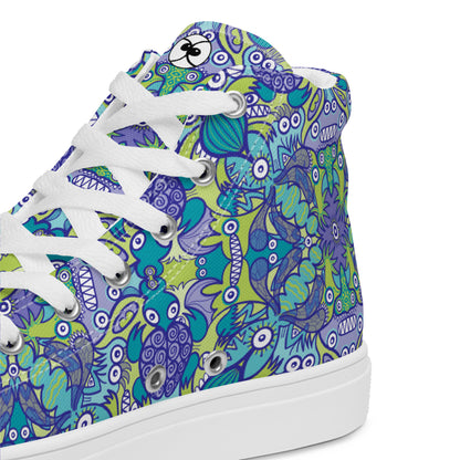 Once upon a time in an ocean full of life Women’s high top canvas shoes. Product detail