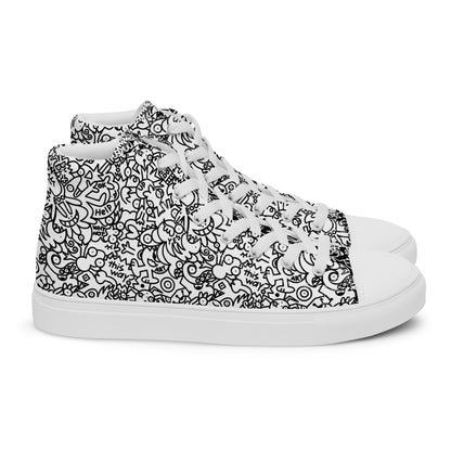 The Playful Power of Great Doodles for Bold People - Women’s high top canvas shoes. Side view