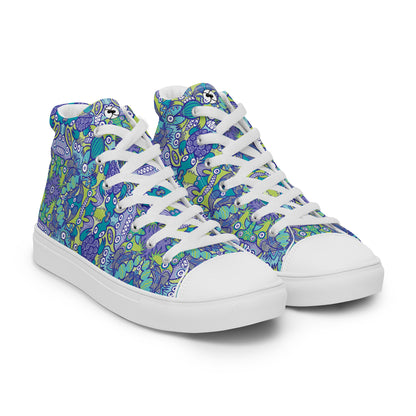 Once upon a time in an ocean full of life Women’s high top canvas shoes. Overview