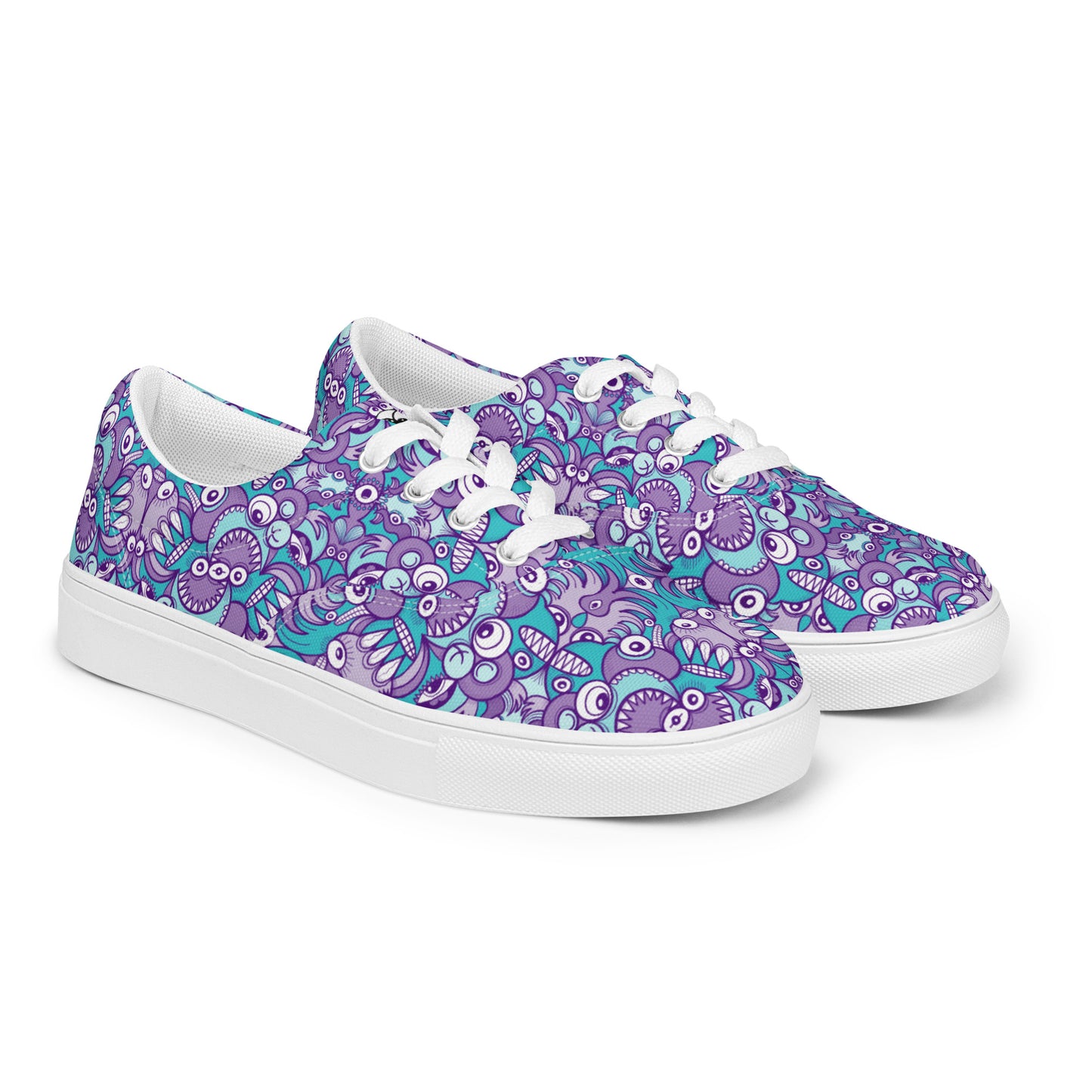 Planet 5: Aquatic Creatures from the Doodles of the Galaxy - Women’s lace-up canvas shoes. Overview