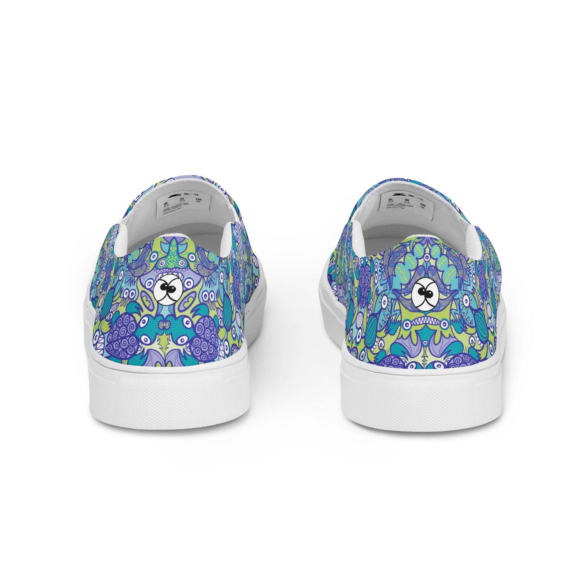 Once upon a time in an ocean full of life Women’s slip-on canvas shoes. Back view