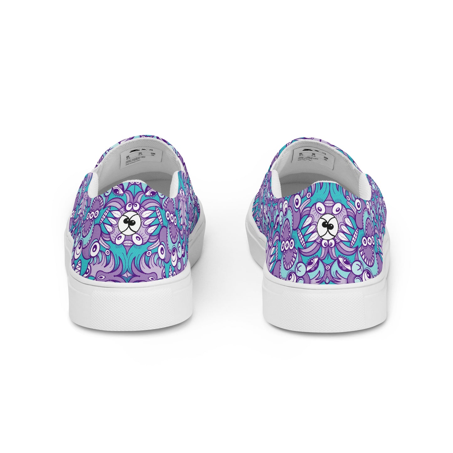 Planet 5: Aquatic Creatures from the Doodles of the Galaxy - Women’s slip-on canvas shoes. Back view