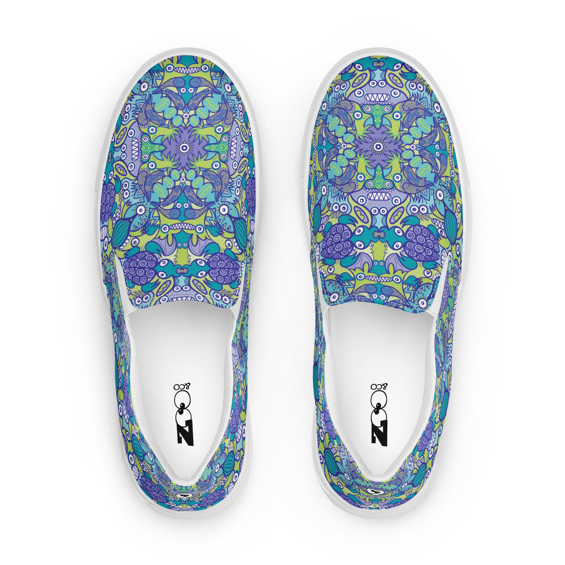 Once upon a time in an ocean full of life Women’s slip-on canvas shoes. Top view