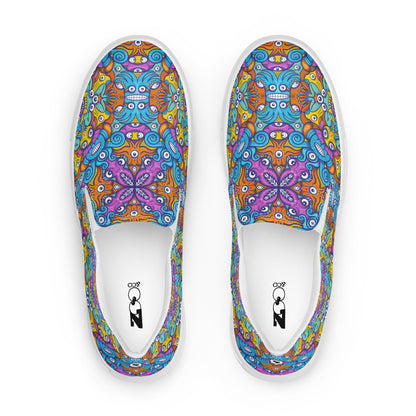 The ultimate sea beasts cast from the deep end of the ocean - Women’s slip-on canvas shoes. Top view