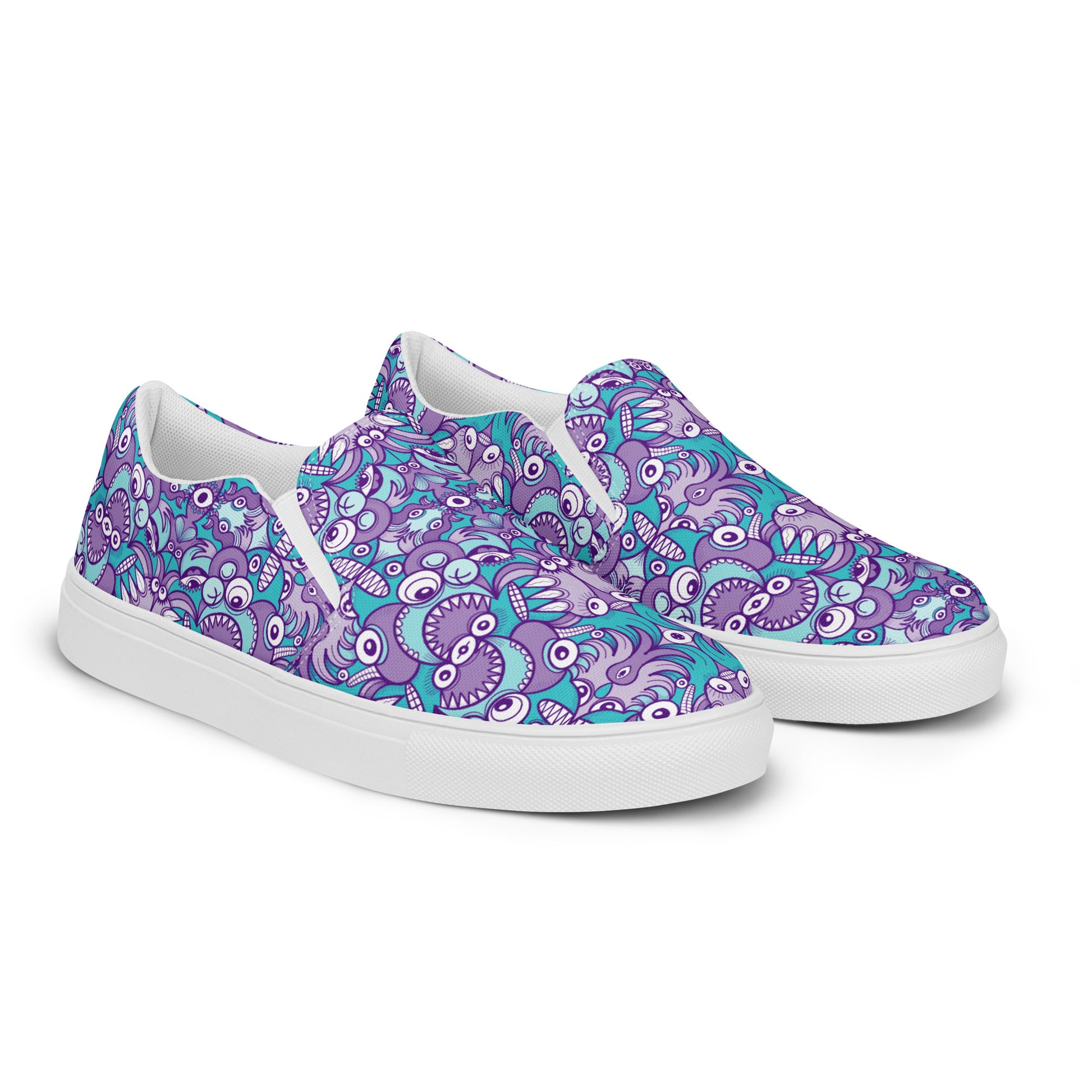 Planet 5: Aquatic Creatures from the Doodles of the Galaxy - Women’s slip-on canvas shoes. Overview