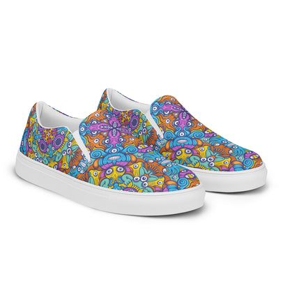 The ultimate sea beasts cast from the deep end of the ocean - Women’s slip-on canvas shoes. Overview