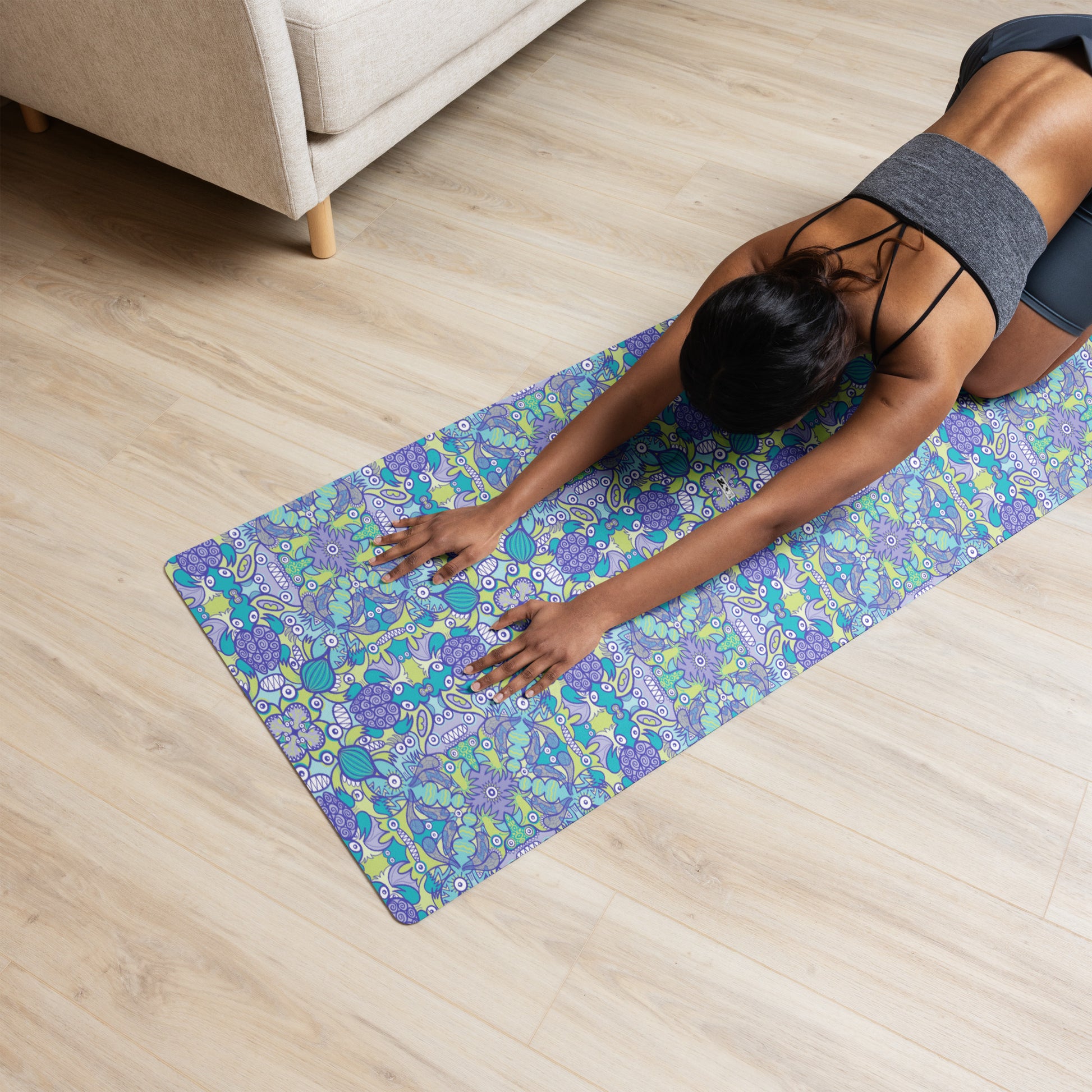 Once upon a time in an ocean full of life All-over print Yoga mat. Overview