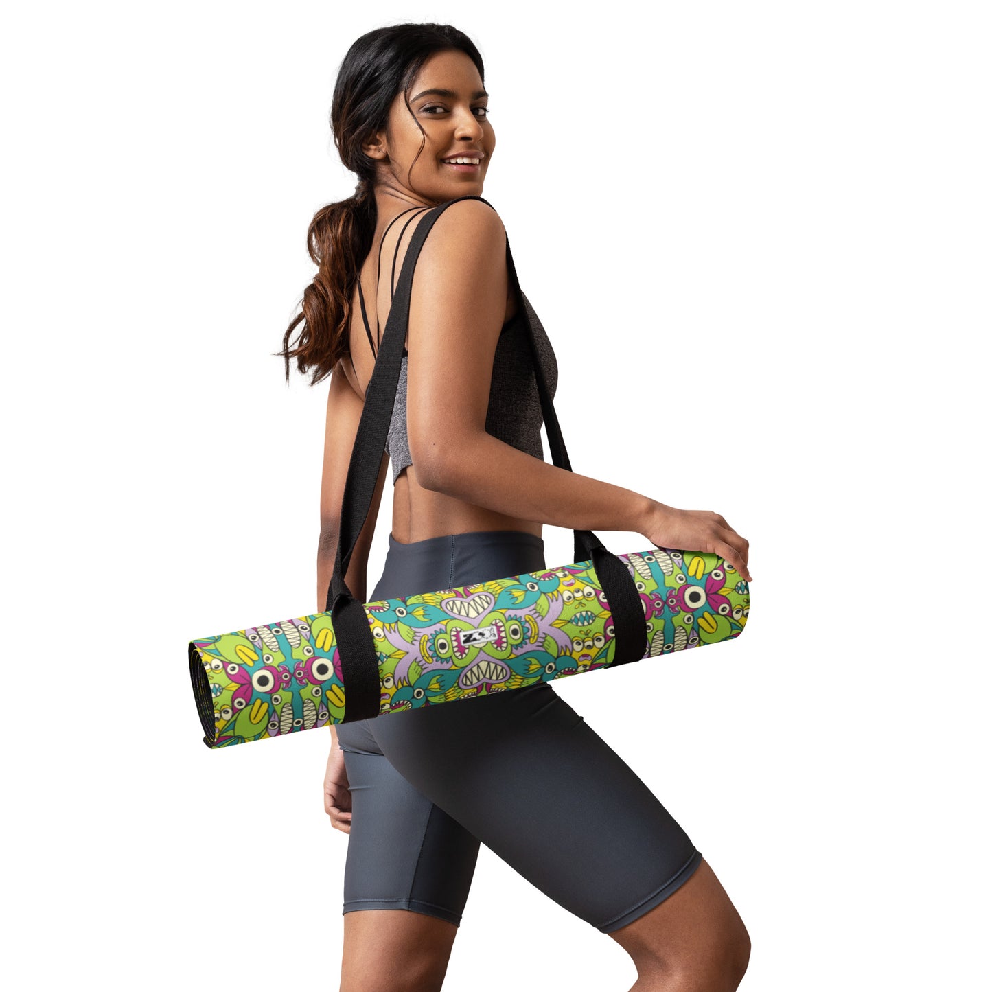 It's life but not as we know it pattern design - Yoga mat. Rolled up to carry