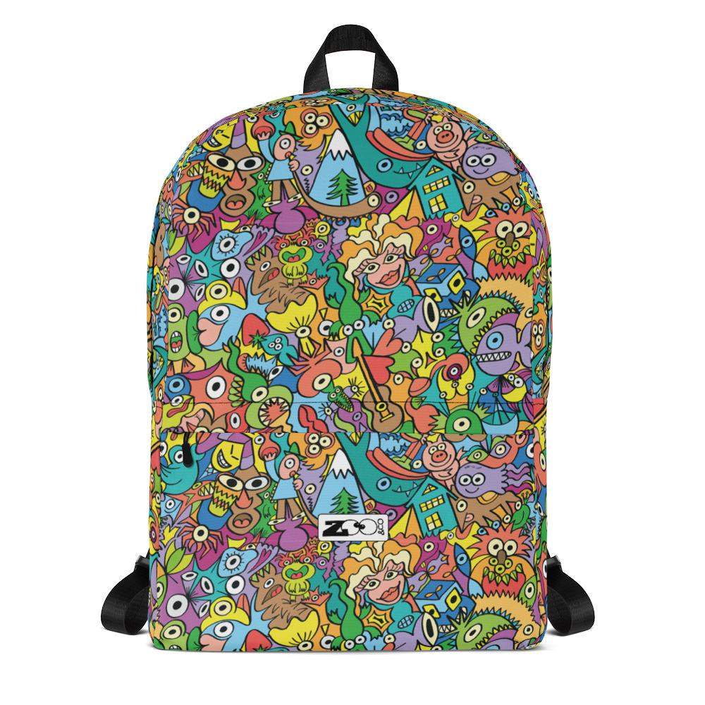 Cheerful crowd enjoying a lively carnival Backpack-Backpacks