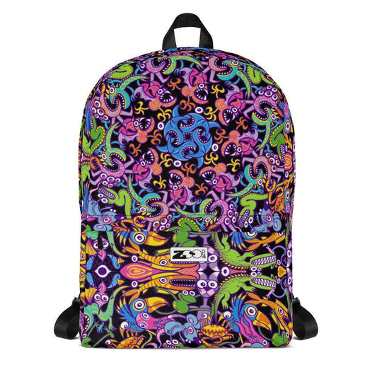 Eccentric critters in a lively crazy festival Backpack-Backpacks