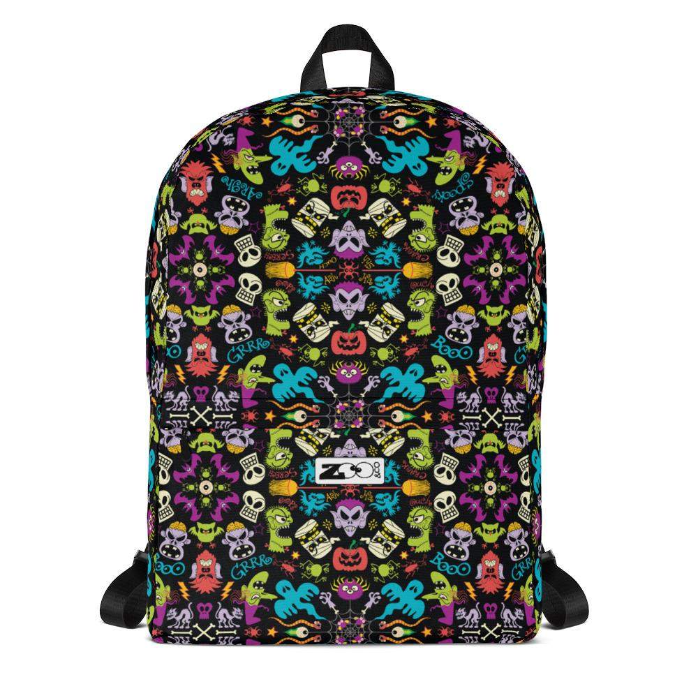 Spooky Halloween characters in a pattern design Backpack-Backpacks