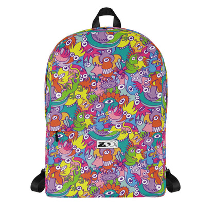 Doodle art street parade Backpack. Front view