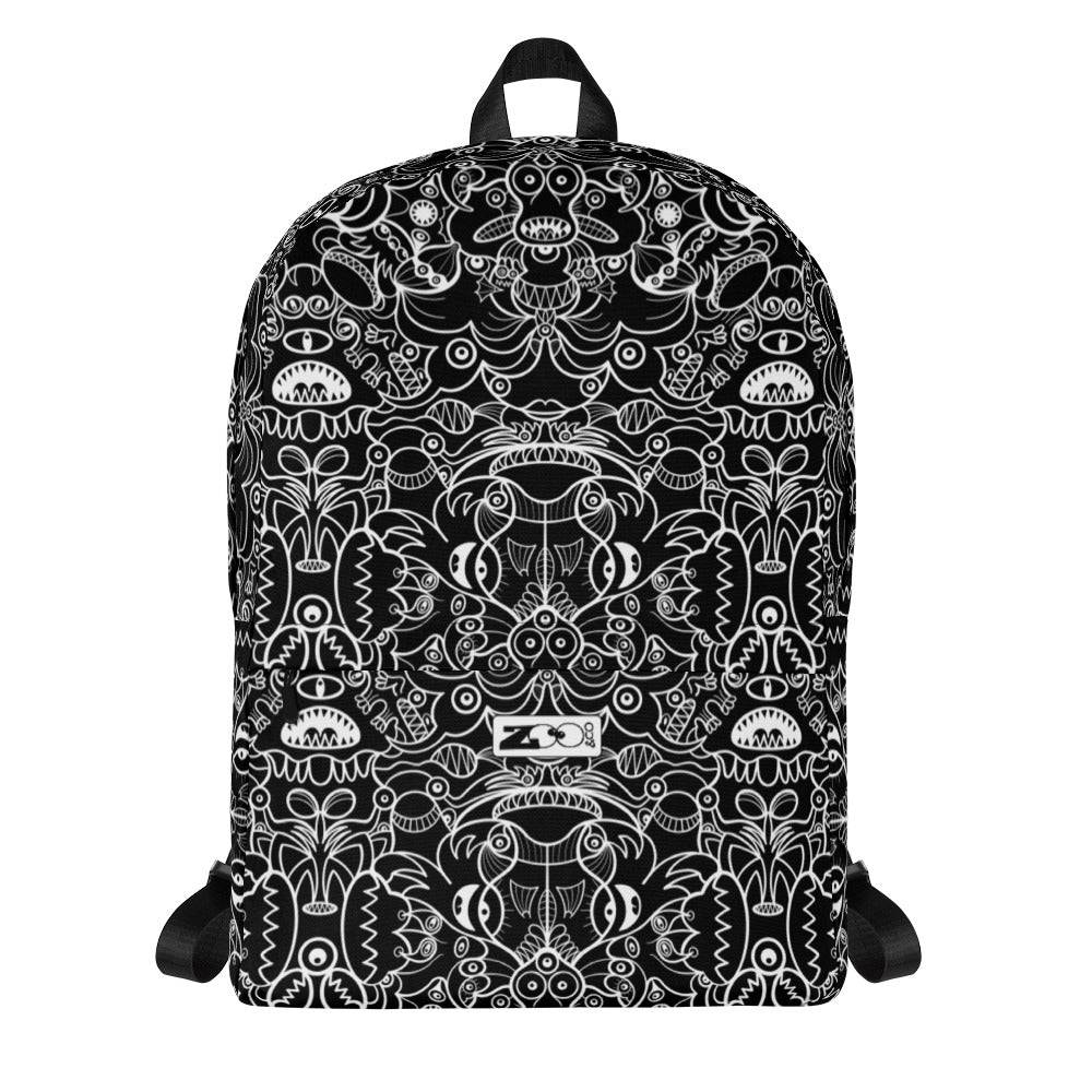 The powerful dark side of the Doodle world Backpack. Front view