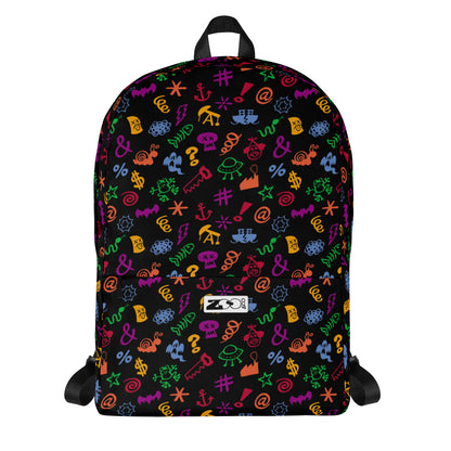 Take this graphic bad words Backpack with you, swear with confidence, keep your smile. Front view