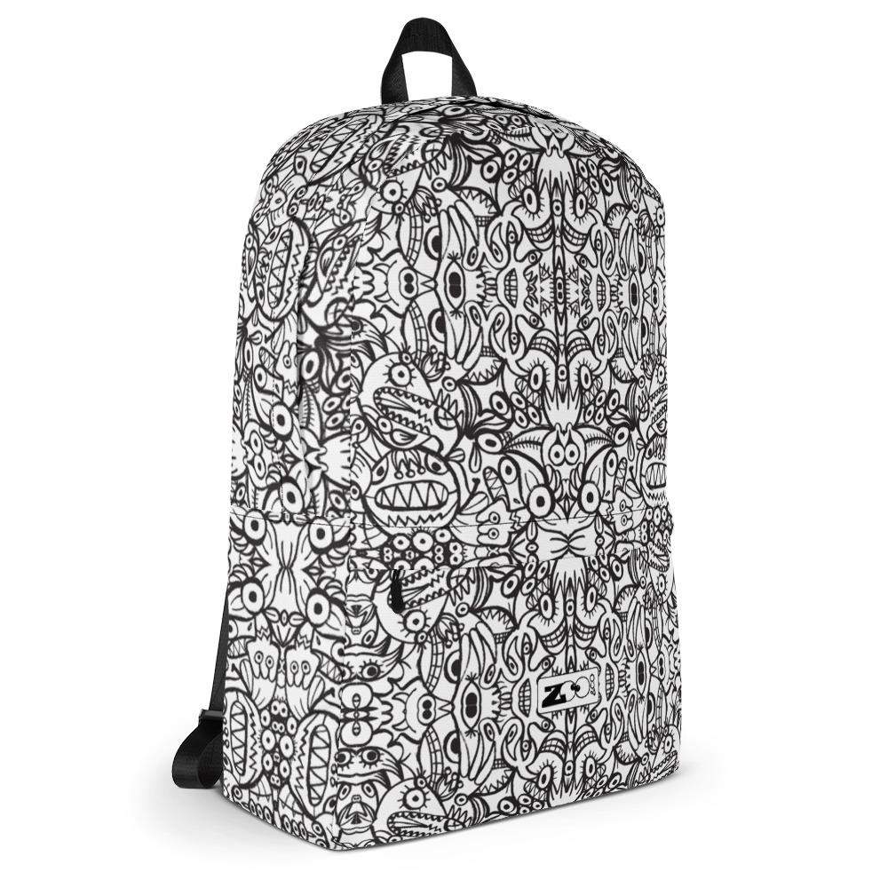 Brush style doodle critters Backpack-Backpacks
