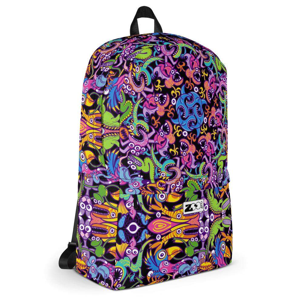 Eccentric critters in a lively crazy festival Backpack-Backpacks