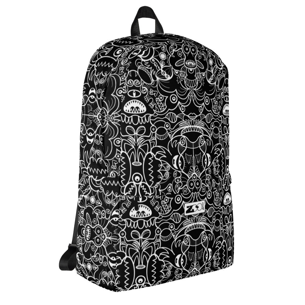 The powerful dark side of the Doodle world Backpack. Side view