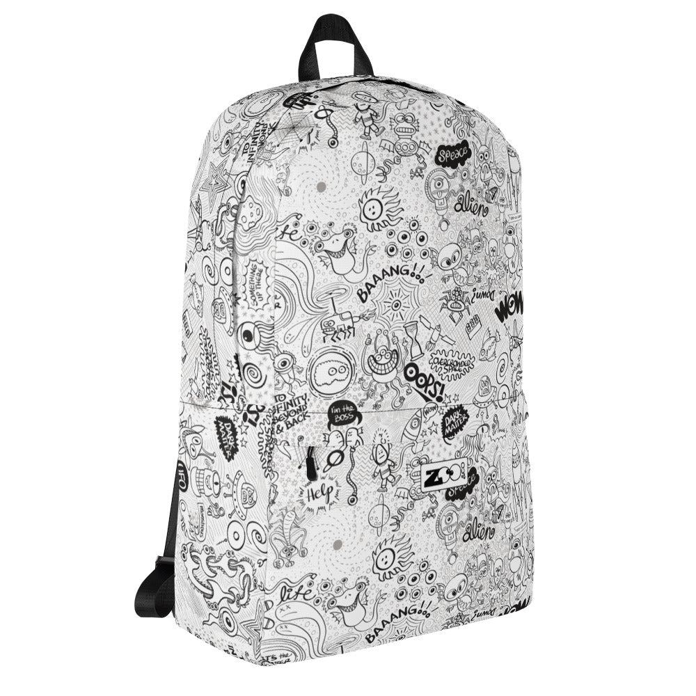 Celebrating the most comprehensive Doodle art of the universe Backpack. Overview
