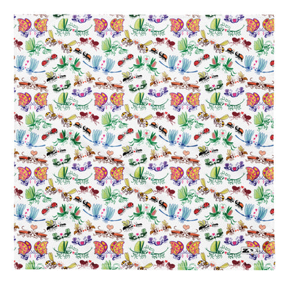Cool insects madly in love All-over print bandana. Large size