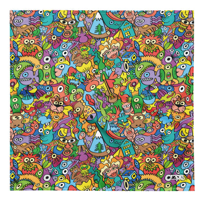 Cheerful crowd enjoying a lively carnival All-over print bandana. Large size