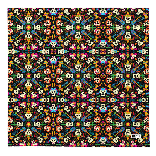 Day of the dead Mexican holiday All-over print bandana. Large size