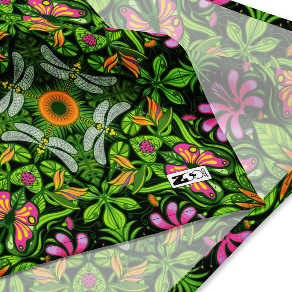 Magical garden full of flowers and insects All-over print bandana. Bandana product detail by Zoo&co