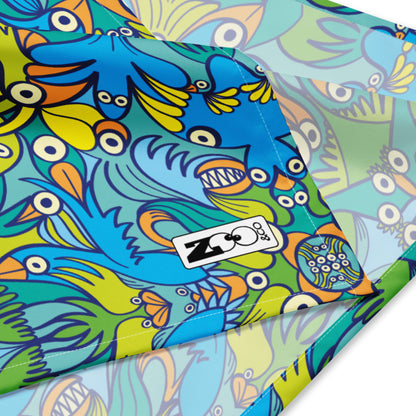 Exotic birds tropical pattern All-over print bandana. Zoo&co branded