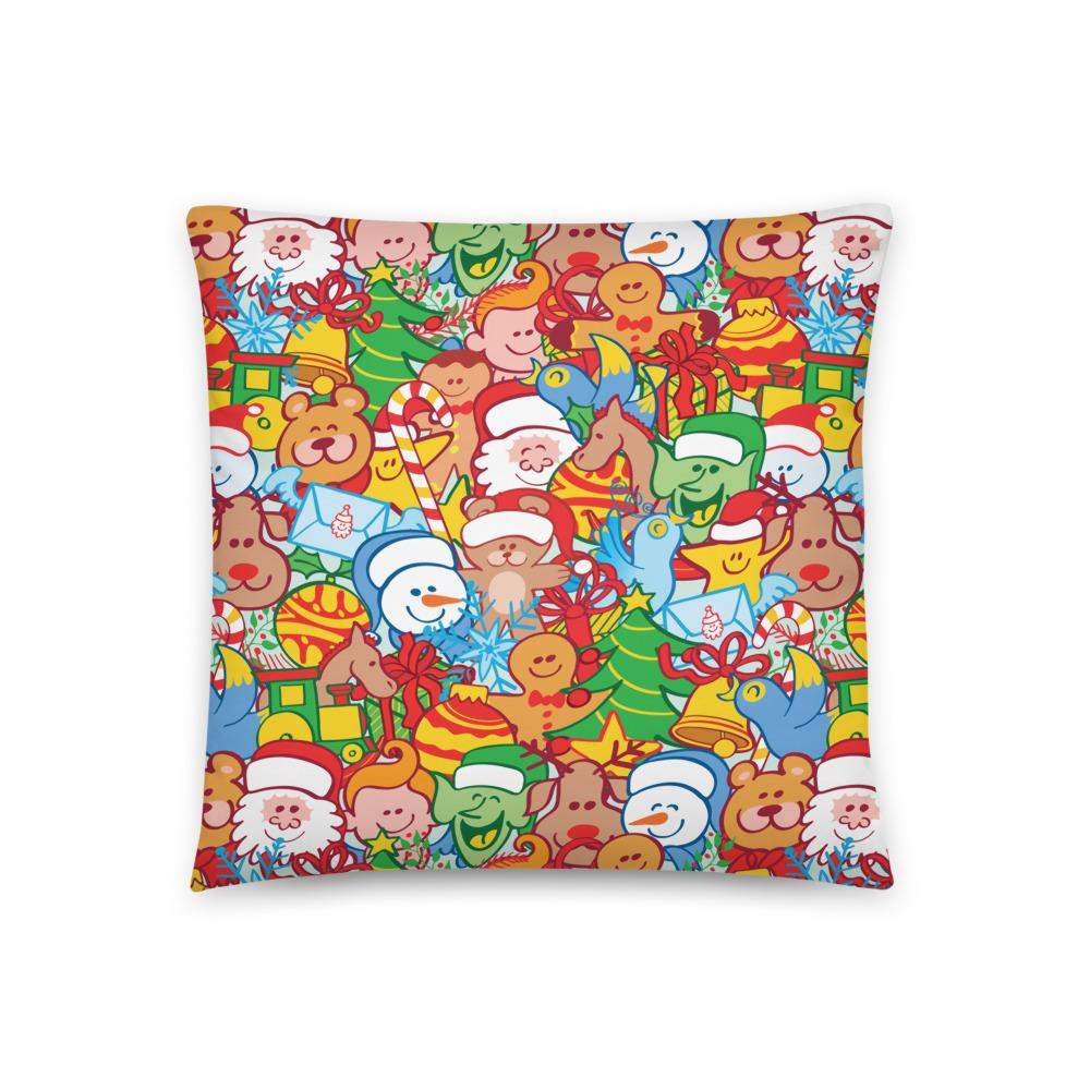 All Christmas stars in a pattern design Basic Pillow-Basic pillows