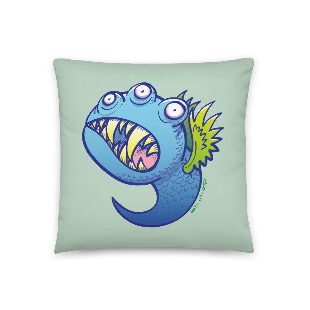 Winged little blue monster Basic Pillow-Basic pillows