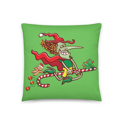 Mischievous witch having fun at Christmas Basic Pillow-Basic pillows,On sale